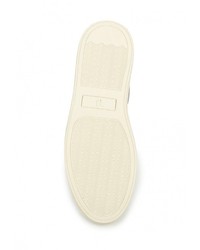 Женские серебряные кожаные слипоны от Trussardi Jeans