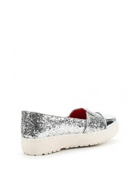 Женские серебряные кожаные слипоны от Via Giulia