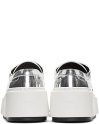 Женские серебряные кожаные туфли дерби от Kenzo