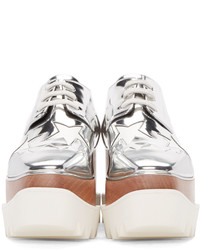 Женские серебряные кожаные туфли дерби от Stella McCartney