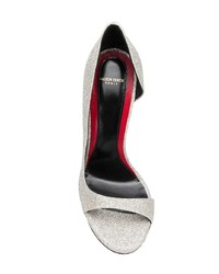 Серебряные кожаные туфли с вырезом от Maison Ernest