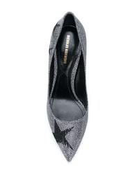 Серебряные кожаные туфли с украшением от Nicholas Kirkwood