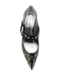 Серебряные кожаные туфли от Bottega Veneta