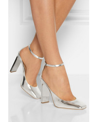 Серебряные кожаные туфли от Reed Krakoff