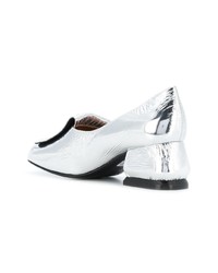 Серебряные кожаные туфли от Marni