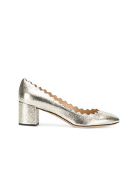Серебряные кожаные туфли от Chloé