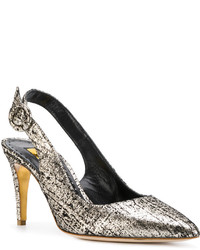 Серебряные кожаные туфли от Rupert Sanderson