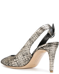 Серебряные кожаные туфли от Rupert Sanderson