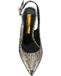 Серебряные кожаные туфли от Rupert Sanderson