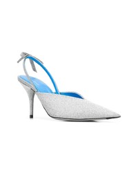 Серебряные кожаные туфли от Balenciaga