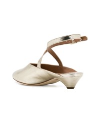 Серебряные кожаные туфли от Laurence Dacade