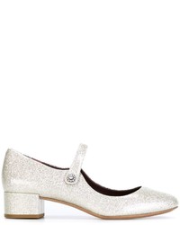Серебряные кожаные туфли от Marc Jacobs