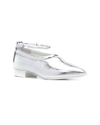 Серебряные кожаные туфли от Jil Sander
