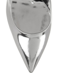 Серебряные кожаные туфли от Gianvito Rossi