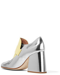 Серебряные кожаные туфли от Marni