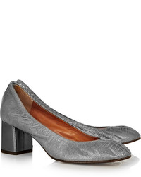 Серебряные кожаные туфли от Lanvin