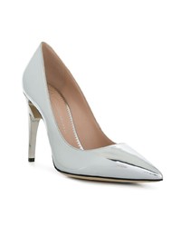 Серебряные кожаные туфли от Giuseppe Zanotti