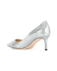 Серебряные кожаные туфли от Jimmy Choo