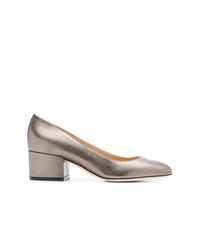 Серебряные кожаные туфли от Sergio Rossi