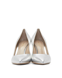 Серебряные кожаные туфли от Gianvito Rossi