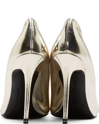 Серебряные кожаные туфли от Acne Studios