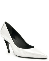 Серебряные кожаные туфли от Balenciaga