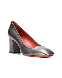 Серебряные кожаные туфли от Santoni