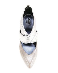 Серебряные кожаные туфли от Lanvin