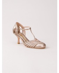 Серебряные кожаные туфли от Sarah Chofakian