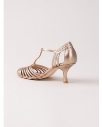 Серебряные кожаные туфли от Sarah Chofakian