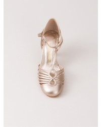 Серебряные кожаные туфли от Sarah Chofakian