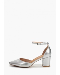 Серебряные кожаные туфли от Super Mode