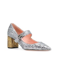 Серебряные кожаные туфли от Rochas