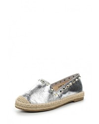 Женские серебряные кожаные эспадрильи от Janessa