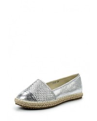 Женские серебряные кожаные эспадрильи от Mada-Emme