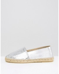 Женские серебряные кожаные эспадрильи от Park Lane