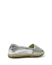 Женские серебряные кожаные эспадрильи от Queen Vivi