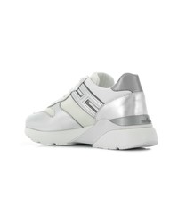 Женские серебряные кроссовки от Hogan