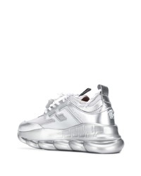 Мужские серебряные кроссовки от Versace