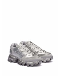 Мужские серебряные кроссовки от Prada