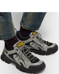 Мужские серебряные кроссовки от Gucci