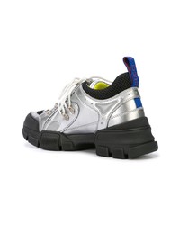 Женские серебряные кроссовки от Gucci