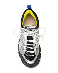 Женские серебряные кроссовки от Gucci