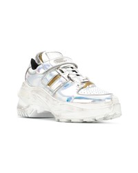 Женские серебряные кроссовки от Maison Margiela