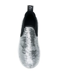 Женские серебряные кроссовки от Miu Miu