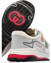 Мужские серебряные кроссовки от Gucci