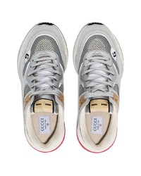 Мужские серебряные кроссовки от Gucci
