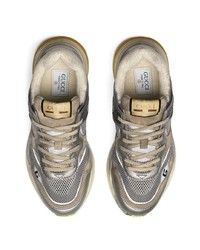 Мужские серебряные кроссовки от Gucci