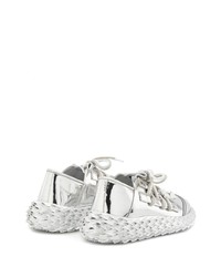 Мужские серебряные кроссовки от Giuseppe Zanotti