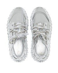 Мужские серебряные кроссовки от Giuseppe Zanotti